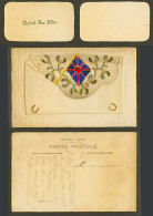 Delcampe - WW1 SILK Embroidered Old Postcard Flag Mistletoe, United For Ever Card In Wallet - Non Classés
