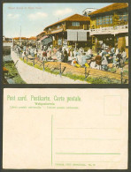 Delcampe - China Town Chinese Market Street Sellers Vendors River Bridge Old Color Postcard - China