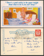 Delcampe - Donald McGill 1964 Old Postcard Good Article In The Paper Tonight For Sleep 1979 - Non Classés