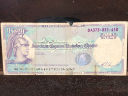 Delcampe - US Bearer's Checks US Money International Travel CHEQUE `20$ Year -LOT-1PCS - Chèques & Chèques De Voyage