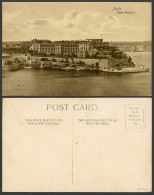 Delcampe - Malta Old Postcard BIGHI HOSPITAL Building Panorama General View Boats Harbour - Non Classés