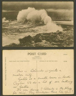 Delcampe - Ceylon Old Postcard Breakwater During South West Monsoon, Rough Sea Steam Ship 3 - Sri Lanka (Ceylon)