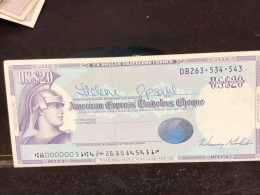 Delcampe - 1980/2004 US Bearer's Checks US Money International Travel CHEQUE `20 US DOLLARS Year -LOT-1PCS - Chèques & Chèques De Voyage