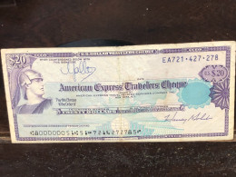 Delcampe - 1980/2004 US Bearer's Checks US Money International Travel CHEQUE `20 US DOLLARS Year -LOT-1PCS - Cheques En Traveller's Cheques