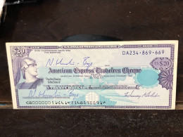 Delcampe - 1980/2004 US Bearer's Checks US Money International Travel CHEQUE `20 US DOLLARS Year -LOT-1PCS - Cheques En Traveller's Cheques
