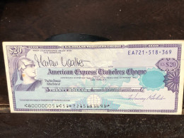 Delcampe - 1980/2004 US Bearer's Checks US Money International Travel CHEQUE `20 US DOLLARS Year -LOT-1PCS - Cheques En Traveller's Cheques