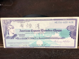 Delcampe - 1980/2004 US Bearer's Checks US Money International Travel CHEQUE `50 US DOLLARS Year -LOT-1PCS - Cheques En Traveller's Cheques
