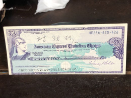 Delcampe - 1980/2004 US Bearer's Checks US Money International Travel CHEQUE `50 US DOLLARS Year -LOT-1PCS - Cheques En Traveller's Cheques