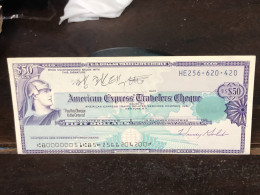 Delcampe - 1980/2004 US Bearer's Checks US Money International Travel CHEQUE `50 US DOLLARS Year -LOT-1PCS - Cheques En Traveller's Cheques
