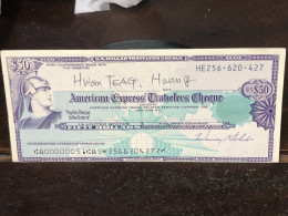 Delcampe - 1980/2004 US Bearer's Checks US Money International Travel CHEQUE `50 US DOLLARS Year -LOT-1PCS - Cheques En Traveller's Cheques