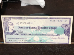 Delcampe - 1980/2004 US Bearer's Checks US Money International Travel CHEQUE `50 US DOLLARS Year -LOT-1PCS - Cheques En Traveller's Cheques
