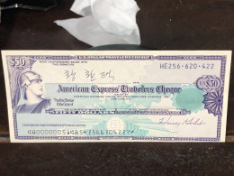 Delcampe - 1980/2004 US Bearer's Checks US Money International Travel CHEQUE `50 US DOLLARS Year -LOT-1PCS - Cheques En Traveller's Cheques