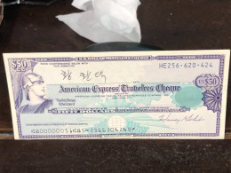 Delcampe - 1980/2004 US Bearer's Checks US Money International Travel CHEQUE `50 US DOLLARS Year -LOT-1PCS - Cheques En Traveller's Cheques