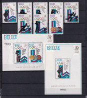 Delcampe - Belize 443-450, Block 12-13 Postfrisch Motive Olymia 1980 #DCY62 - Belize (1973-...)