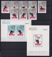 Delcampe - Belize 432-439, Block 10-11 Postfrisch Motive Olymia 1980 #DCY61 - Belize (1973-...)