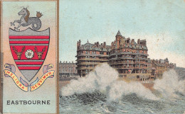 Delcampe - B143 England 1906 Eastbourne Sea Waves Coat Of Arms Vintage Postcard - Eastbourne