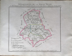 Delcampe - Haute-Vienne : Trois Cartes Anciennes Rares (1798, 1802 Et 1823) - Carte Geographique
