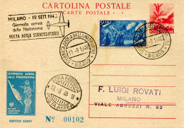 Delcampe - C.P. Democratica L. 10 Privata Giornata Aerea Della Madonnina - Stamped Stationery