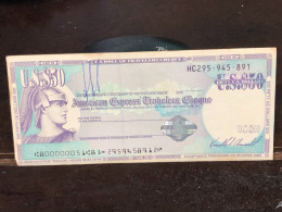 Delcampe - 1980/2004 US Bearer's Checks US Money International Travel CHEQUE `50 US DOLLARS Year -LOT-1PCS - Cheques En Traveller's Cheques