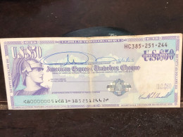 Delcampe - 1980/2004 US Bearer's Checks US Money International Travel CHEQUE `50 US DOLLARS Year -LOT-1PCS - Cheques En Traveller's Cheques