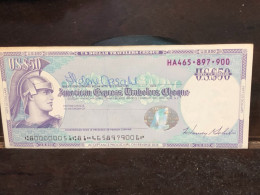 Delcampe - 1980/2004 US Bearer's Checks US Money International Travel CHEQUE `50 US DOLLARS Year -LOT-1PCS - Cheques En Traveller's Cheques