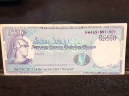 Delcampe - 1980/2004 US Bearer's Checks US Money International Travel CHEQUE `50 US DOLLARS Year -LOT-1PCS - Cheques En Traveller's Cheques
