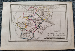 Delcampe - Département De La Charente : Rare Carte De 1798 - Carte Geographique