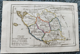 Delcampe - Département De La Vendée : Rare Carte De 1798 Par Une Société De Géographes - Carte Geographique