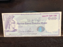 Delcampe - 1980/2004 US Bearer's Checks US Money International Travel CHEQUE `50 US DOLLARS Year -LOT-1PCS - Cheques En Traveller's Cheques