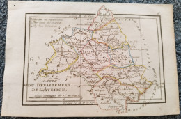 Delcampe - Aveiron (actuel Aveyron)  : Rare Carte Géographique De 1798 - Geographische Kaarten