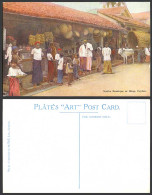 Delcampe - Ceylon Old Postcard A Native Boutique Or Shop Children Cattle Cart Plate's ART 5 - Sri Lanka (Ceylon)