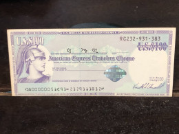 Delcampe - 1980/2004 US Bearer's Checks US Money International Travel CHEQUE `100 US DOLLARS Year -LOT-1PCS - Cheques En Traveller's Cheques