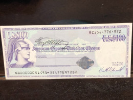 Delcampe - 1980/2004 US Bearer's Checks US Money International Travel CHEQUE `100 US DOLLARS Year -LOT-1PCS - Cheques En Traveller's Cheques