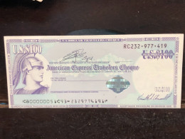 Delcampe - 1980/2004 US Bearer's Checks US Money International Travel CHEQUE `100 US DOLLARS Year -LOT-1PCS - Cheques En Traveller's Cheques
