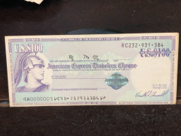 Delcampe - 1980/2004 US Bearer's Checks US Money International Travel CHEQUE `100 US DOLLARS Year -LOT-1PCS - Cheques & Traverler's Cheques