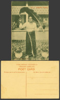 Delcampe - Ceylon Old Postcard Sinhalese Singhalese Woman A Large Leaf Above Head, Costumes - Sri Lanka (Ceylon)