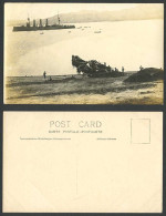 Delcampe - China Old Real Photo Postcard Weihaiwei Landing Place Loading Coal Warship Boats - China
