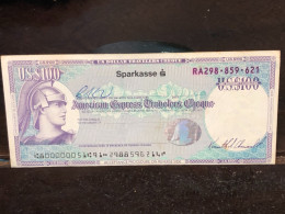 Delcampe - 1980/2004 US Bearer's Checks US Money International Travel CHEQUE `100 US DOLLARS Year -LOT-1PCS - Cheques & Traverler's Cheques