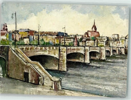 Delcampe - 4000 Basel Bâle Künstlerkarte Sign. Sauter Mittlere Rheinbrücke - 39702643 - Basel
