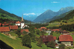 Delcampe - Oberwil Simmental BE Niesen Kirchturm Bauernhaeuser Talblick - Sonstige & Ohne Zuordnung
