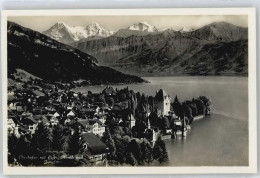 Delcampe - 3653 Oberhofen Am Thunersee Längenschachen - See Berg Haus Baum Panorama... - 50512038 - Sonstige & Ohne Zuordnung
