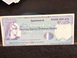 Delcampe - 1980/2004 US Bearer's Checks US Money International Travel CHEQUE `100 US DOLLARS Year -LOT-1PCS - Cheques & Traverler's Cheques