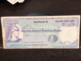 Delcampe - 1980/2004 US Bearer's Checks US Money International Travel CHEQUE `100 US DOLLARS Year -LOT-1PCS - Cheques & Traverler's Cheques
