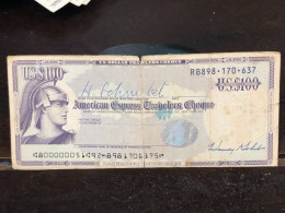 Delcampe - 1980/2004 US Bearer's Checks US Money International Travel CHEQUE `100 US DOLLARS Year -LOT-1PCS - Cheques & Traverler's Cheques