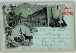 Delcampe - 6215 Beromünster 1898 Lithographie / Mondschein Pfarrkirche Stifts-Kirch... - 13616116 - Beromünster