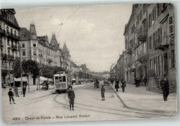 Delcampe - 2108 Couvet 1909 Gebrauchsspuren Rue Leopold Robert Straßenbahn Litfaßsä... - 10645499 - Couvet