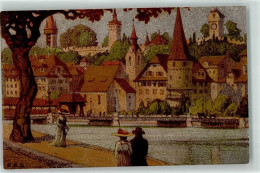Delcampe - 6000 Luzern Lucerne Lithographie / Künstlerkarte Musegg V. Bahnhof Sign.... - 13908595 - Luzern