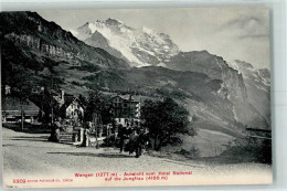 Delcampe - 3823 Wengen 1909 - Aussicht Vom Hotel National Auf Die Jungfrau - 10395751 - Wengen