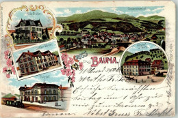 Delcampe - 8494 Bauma 1904 Gebrauchsspuren Bahnhof Villa Ottiker Gasthaus Zur Tannn... - 13663504 - Bauma