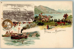Delcampe - 3600 Thun Lithographie Thunersee Dampfer Thun Spiez Werbung Hoffmanns St... - 13426249 - Thun